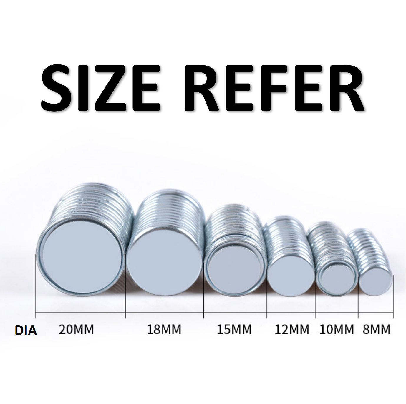 25SETS Invisible Sew Magnet Round Shape Single Pole