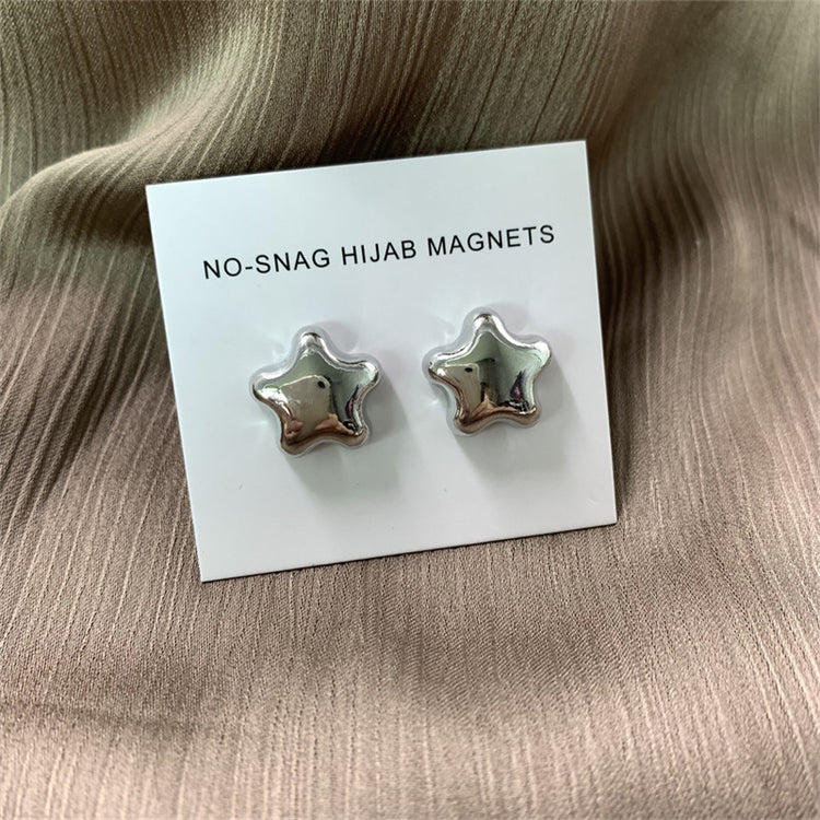 12SETS 16mm Hijab Pins Scarf Star Shape Magnetic Accessories