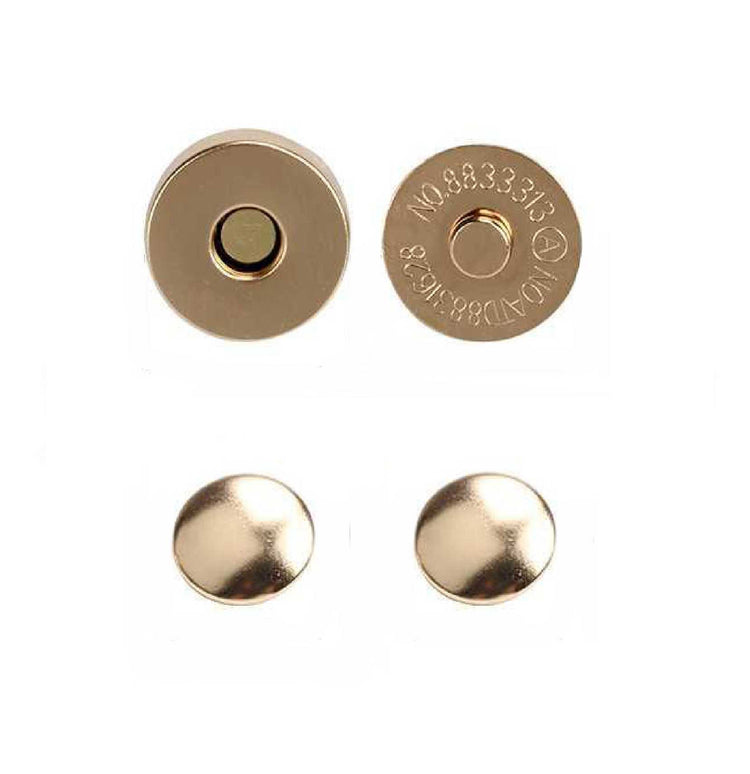 Gold double rivet magnetic snap, magnetic button, metal button