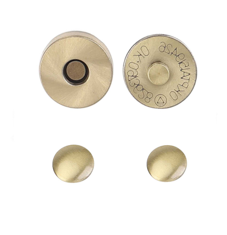 Brush antique brass double rivet magnetic snap, magnetic button, metal button