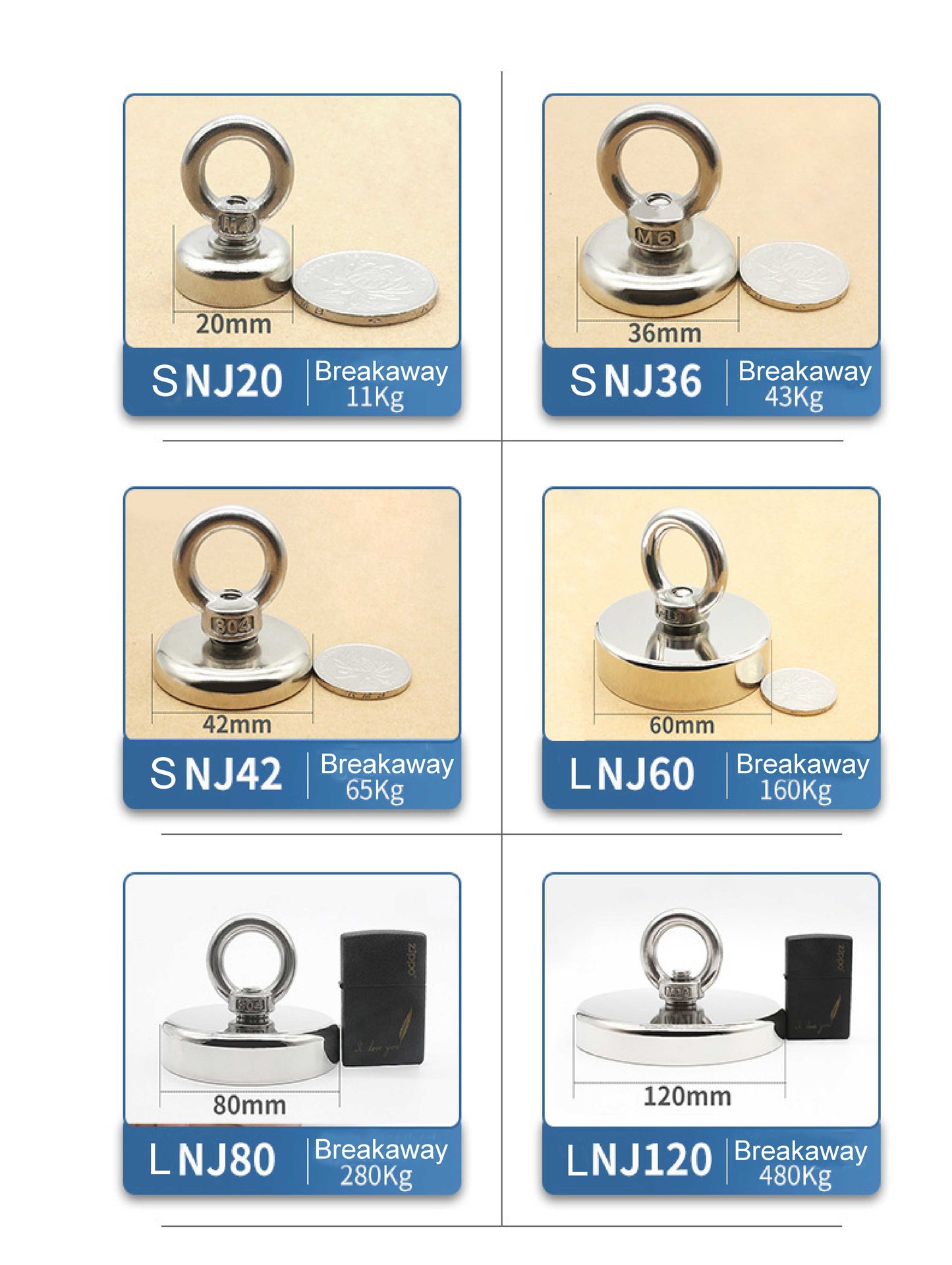 Fishing Magnet With Stainless Steel Hook