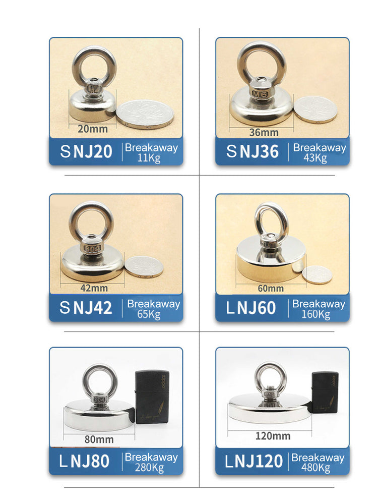 Fishing Magnet With Stainless Steel Hook