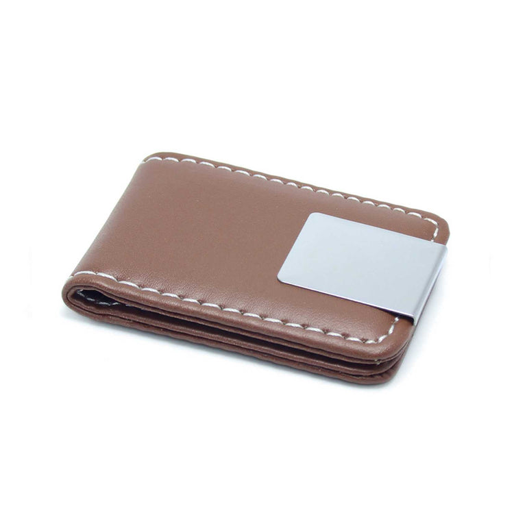 Brown Leather Money Clip