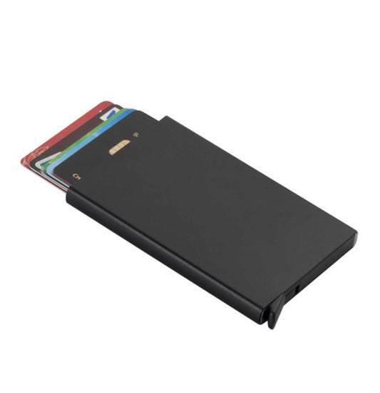 Buttom Push Card Holder Black