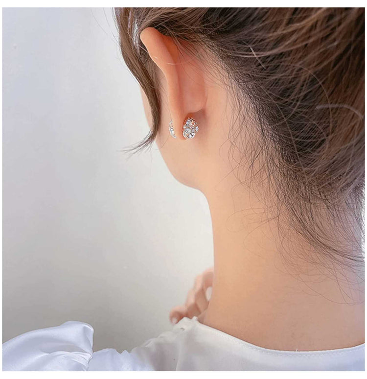 25PCS Non piercing Diamond earrings jewelry