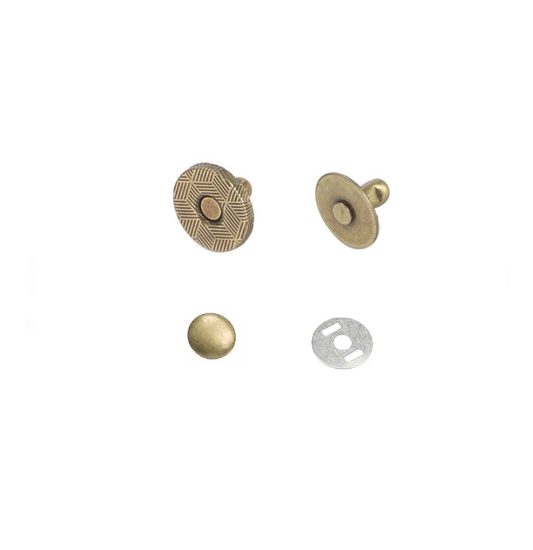 Antique brass color Single Rivet magnetic snap, magnetic button