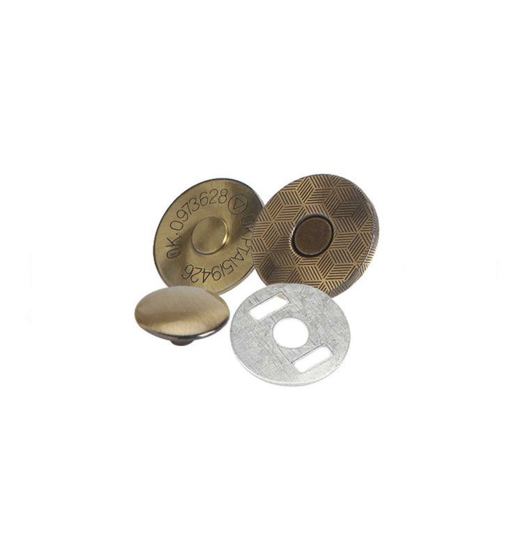 Brush antique brass color Single Rivet magnetic snap, magnetic button