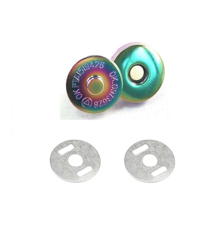 Rainbow magnetic snap, magnetic button, metal button