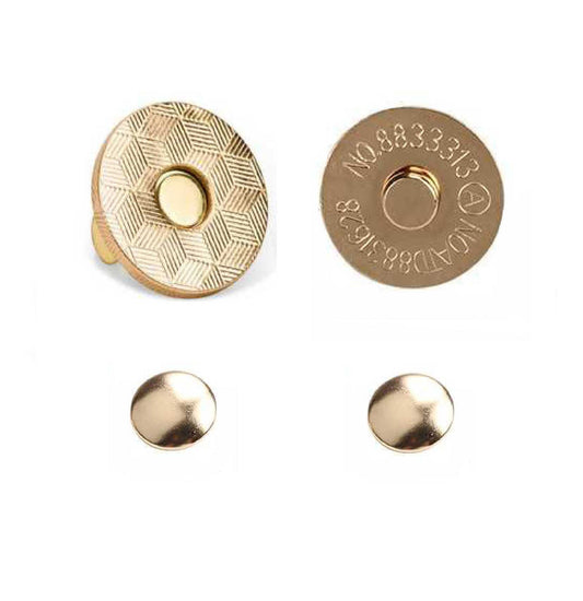Gold double rivet magnetic snap, magnetic button, metal button