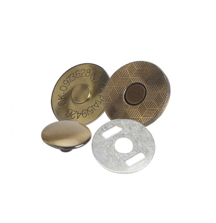 Brush antique brass color Single Rivet magnetic snap, magnetic button