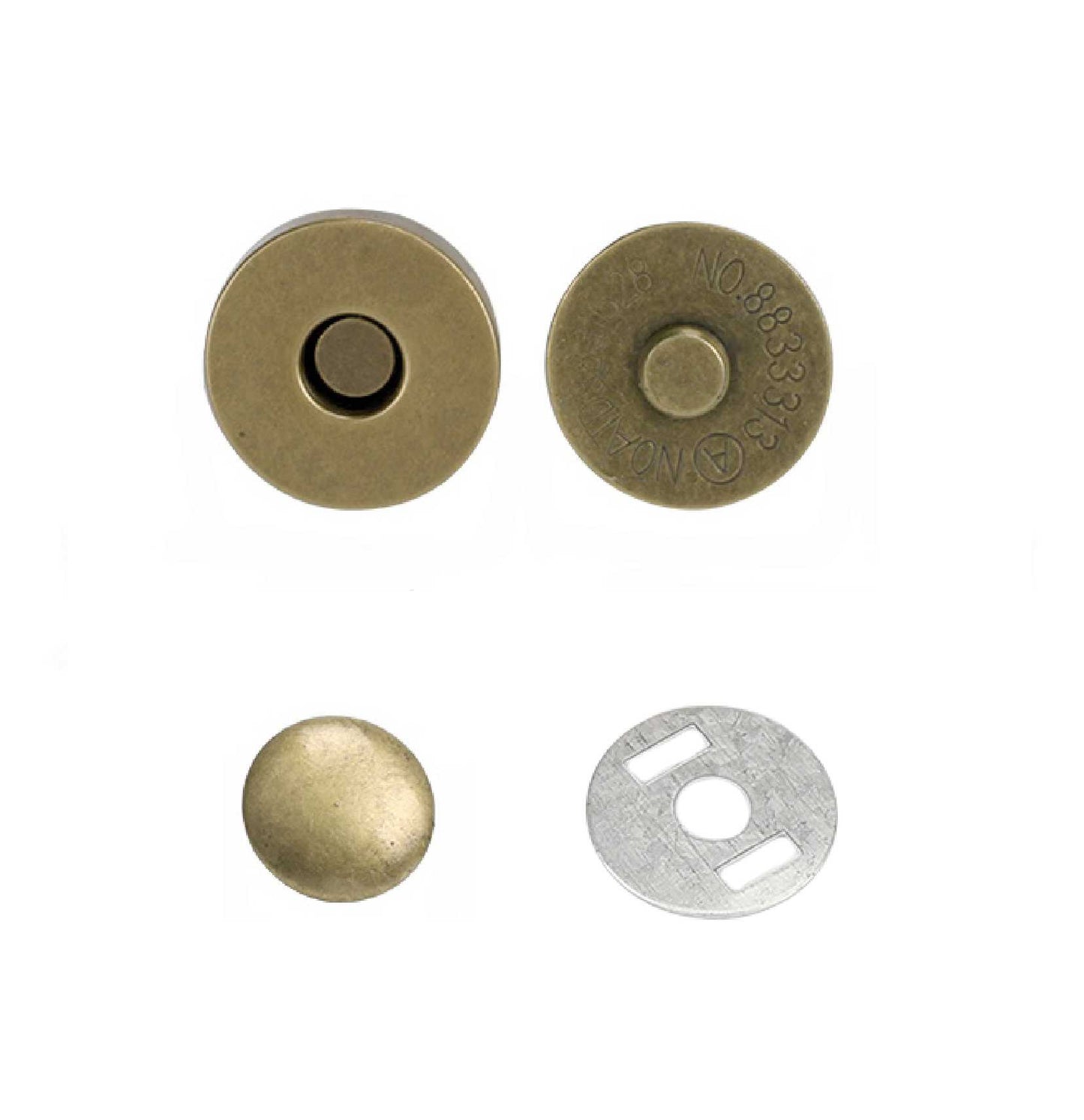 14x3.5mm Single Rivet Magnetic Snaps (50-sets)