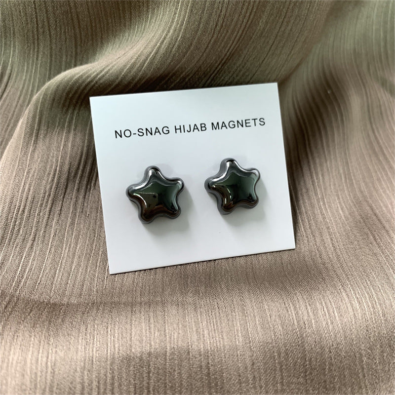 12SETS 16mm Hijab Pins Scarf Star Shape Magnetic Accessories