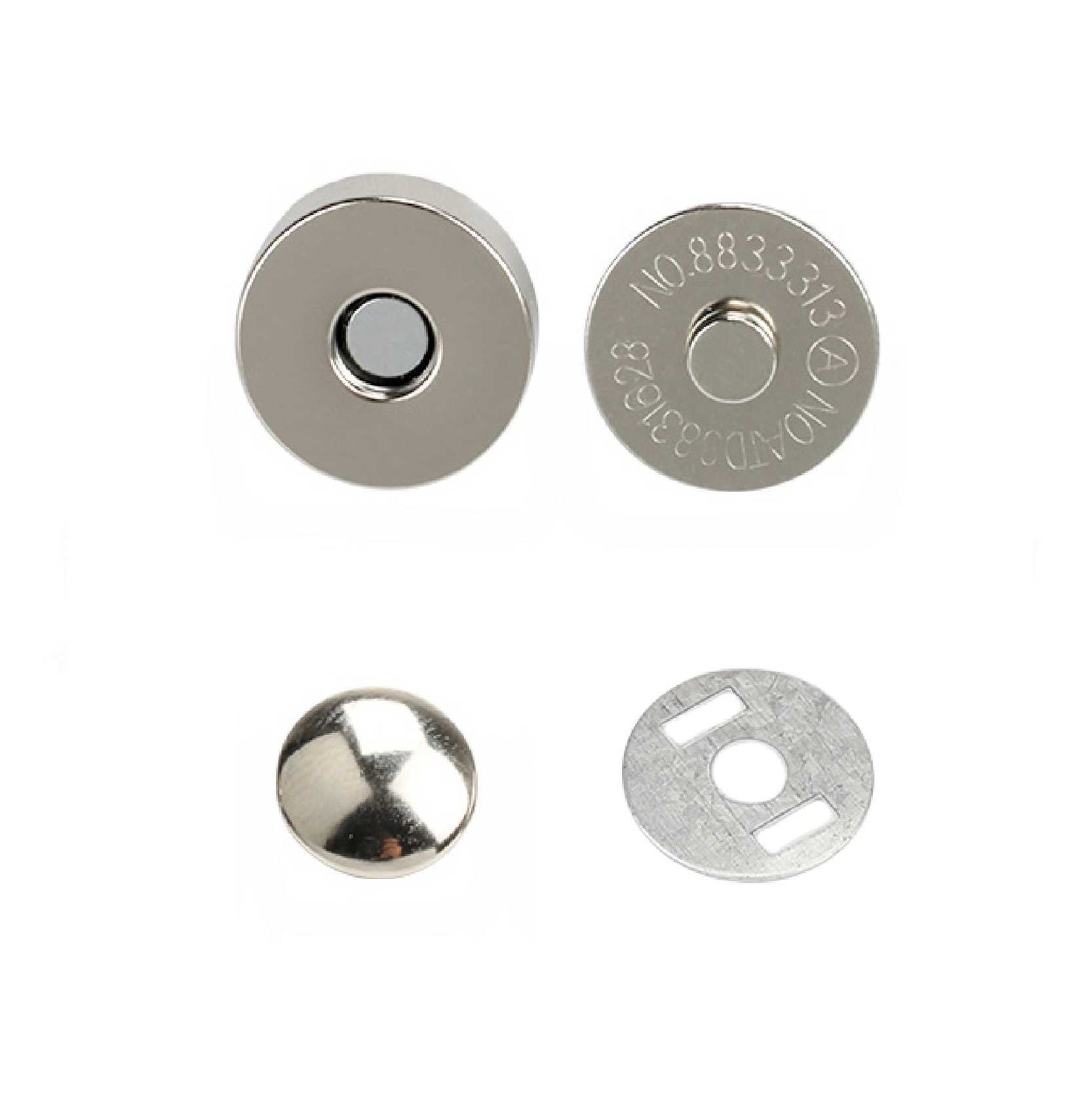 Silver color Single Rivet magnetic snap, magnetic button