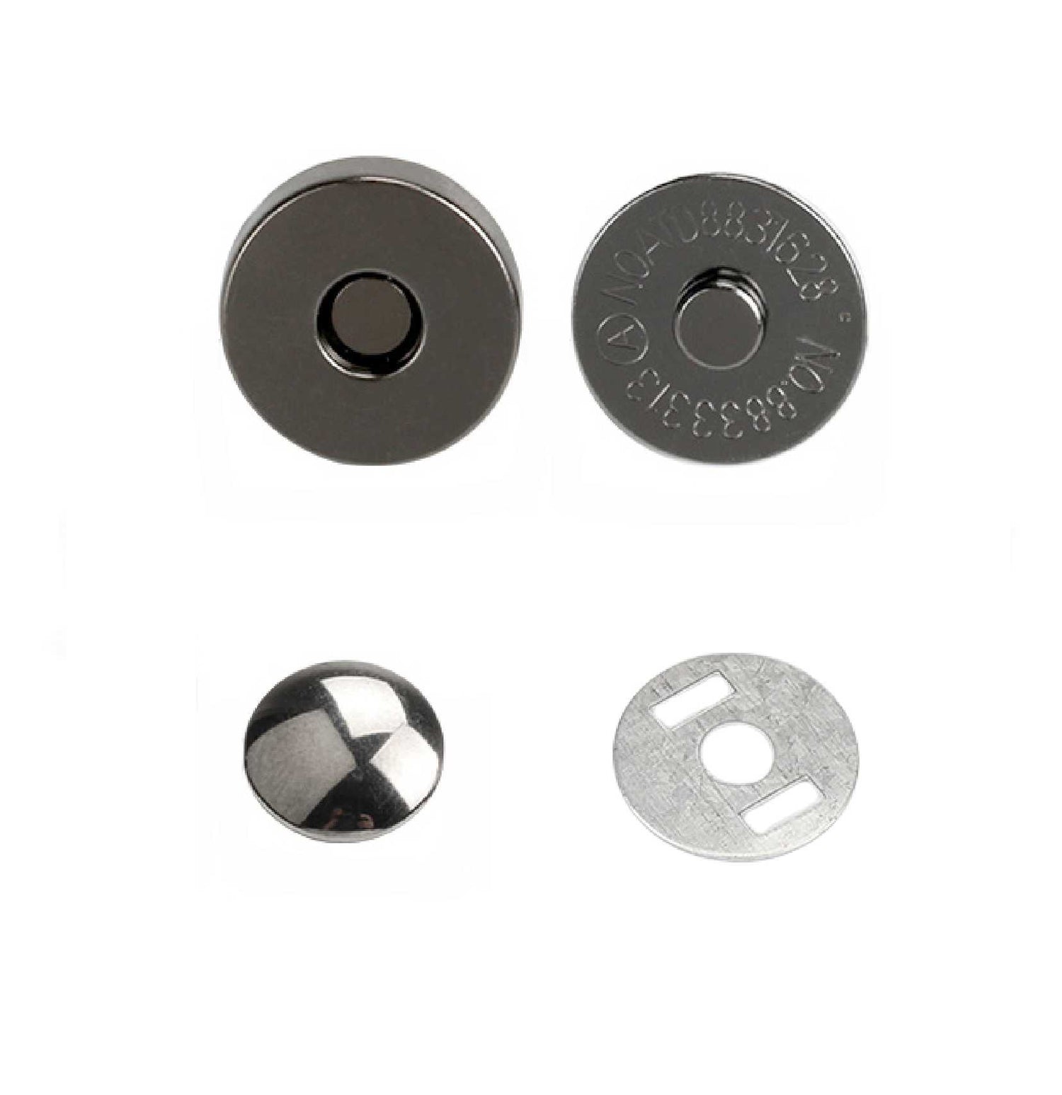 Gunmetal color Single Rivet magnetic snap, magnetic button