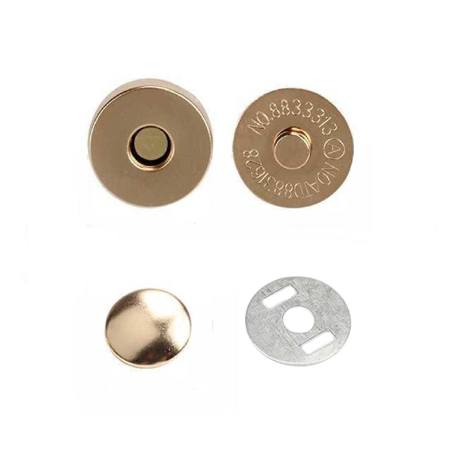 Gold color Single Rivet magnetic snap, magnetic button