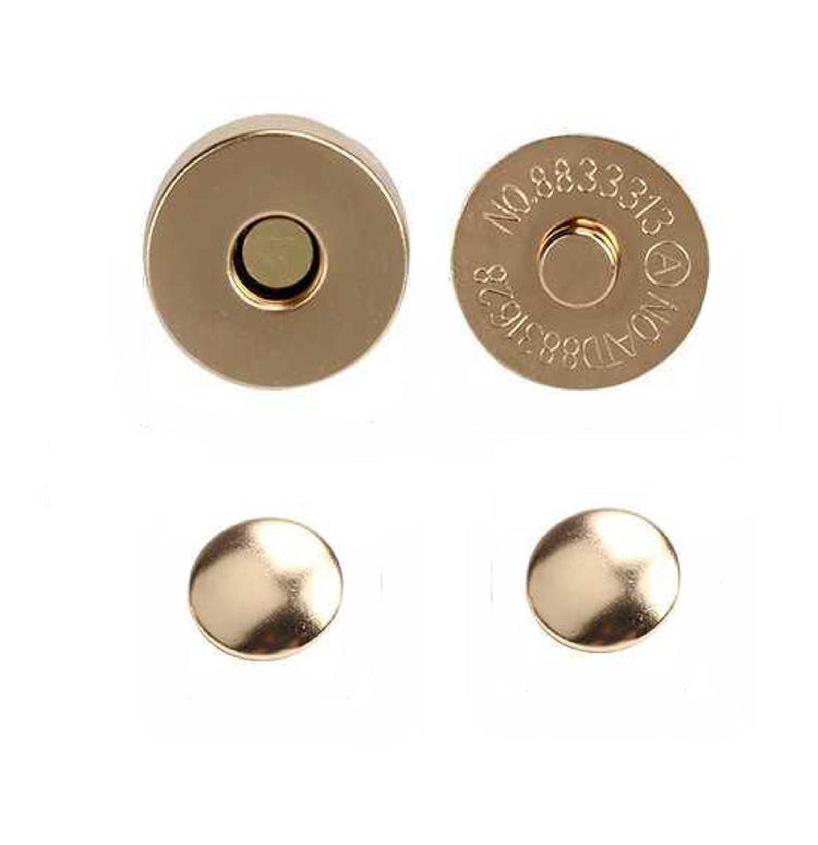 Gold double rivet magnetic snap, magnetic button, metal button