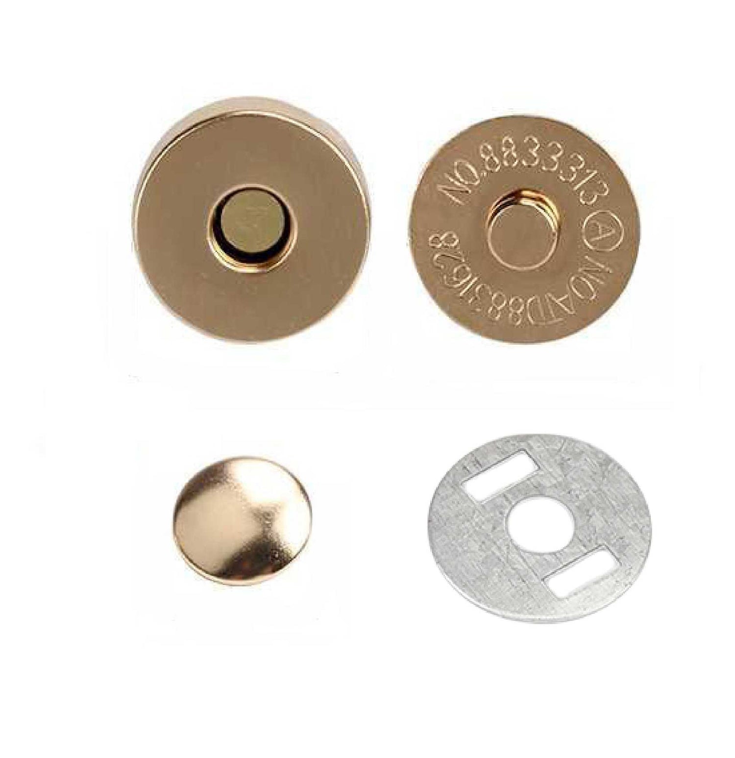 Gold color Single Rivet magnetic snap, magnetic button