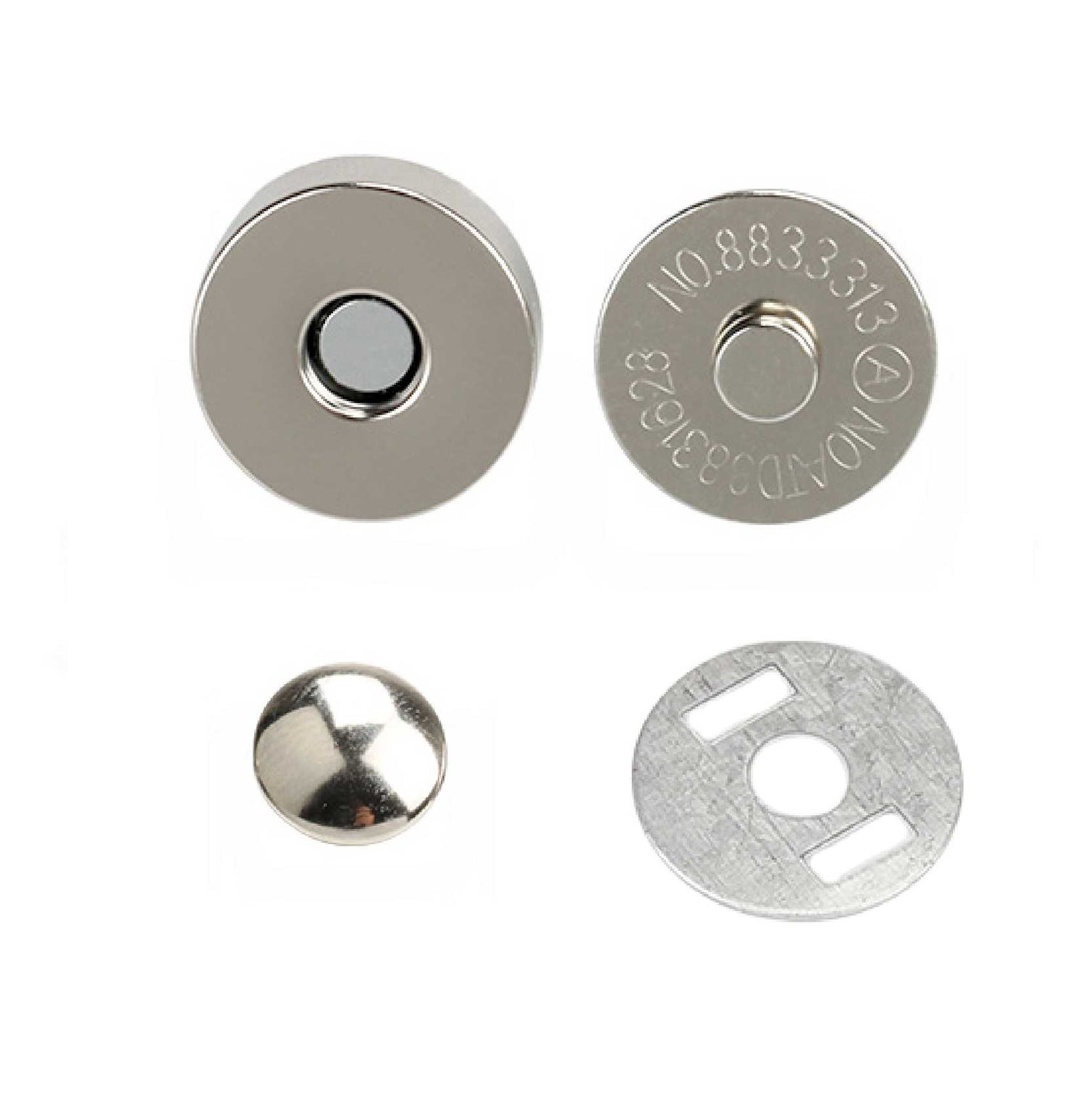 Silver color Single Rivet magnetic snap, magnetic button