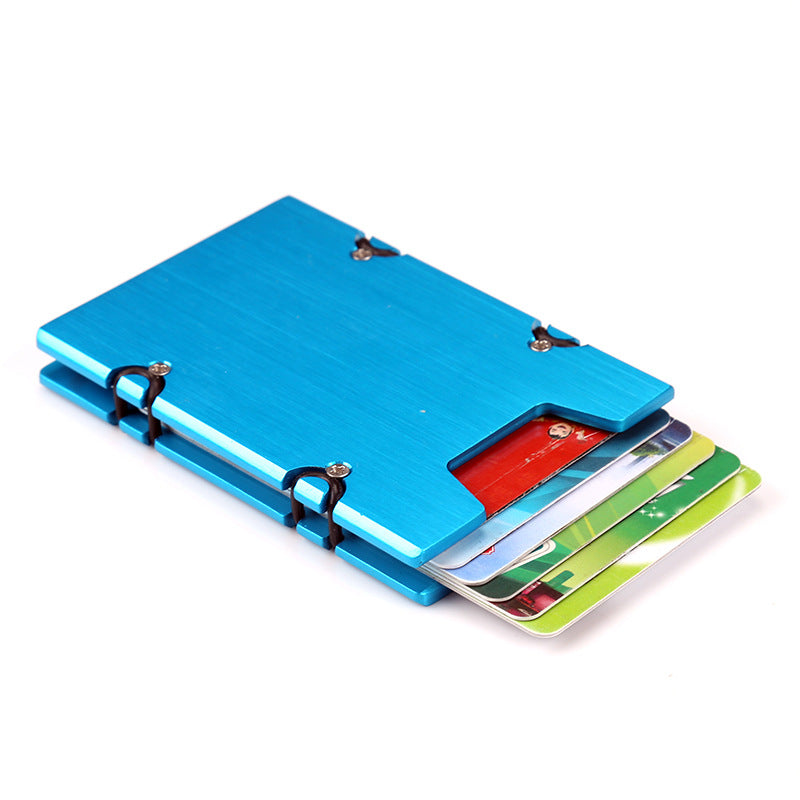 Alumin Slim Card Holder Blue