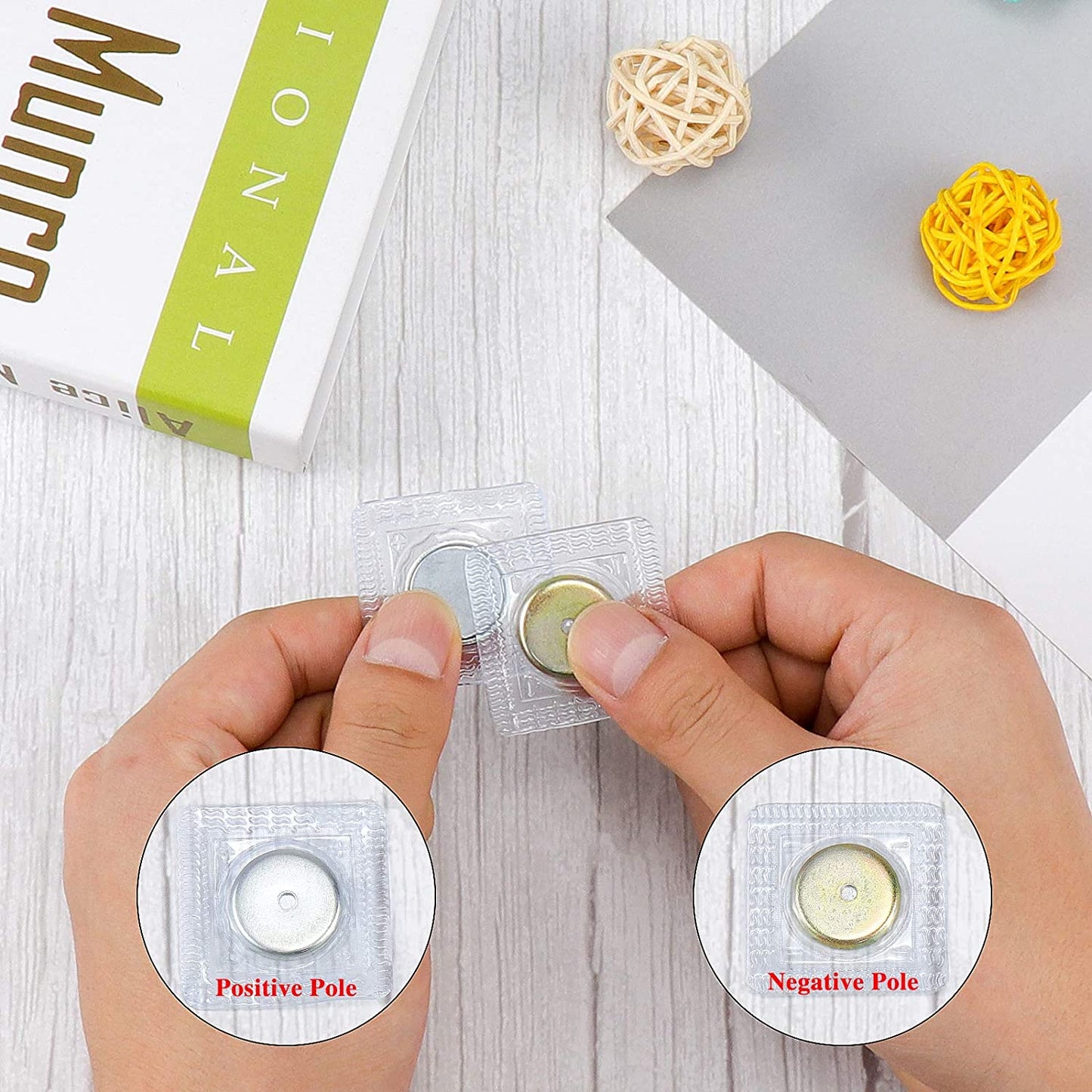 50 Pairs Invisible Sew Magnet Round Shape Single Pole with PVC