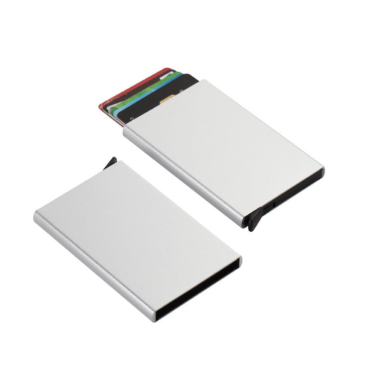Buttom Push Card Holder Silver
