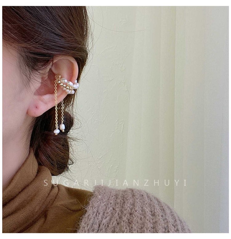 25PCS Pearl Tassel Magnet Earrings