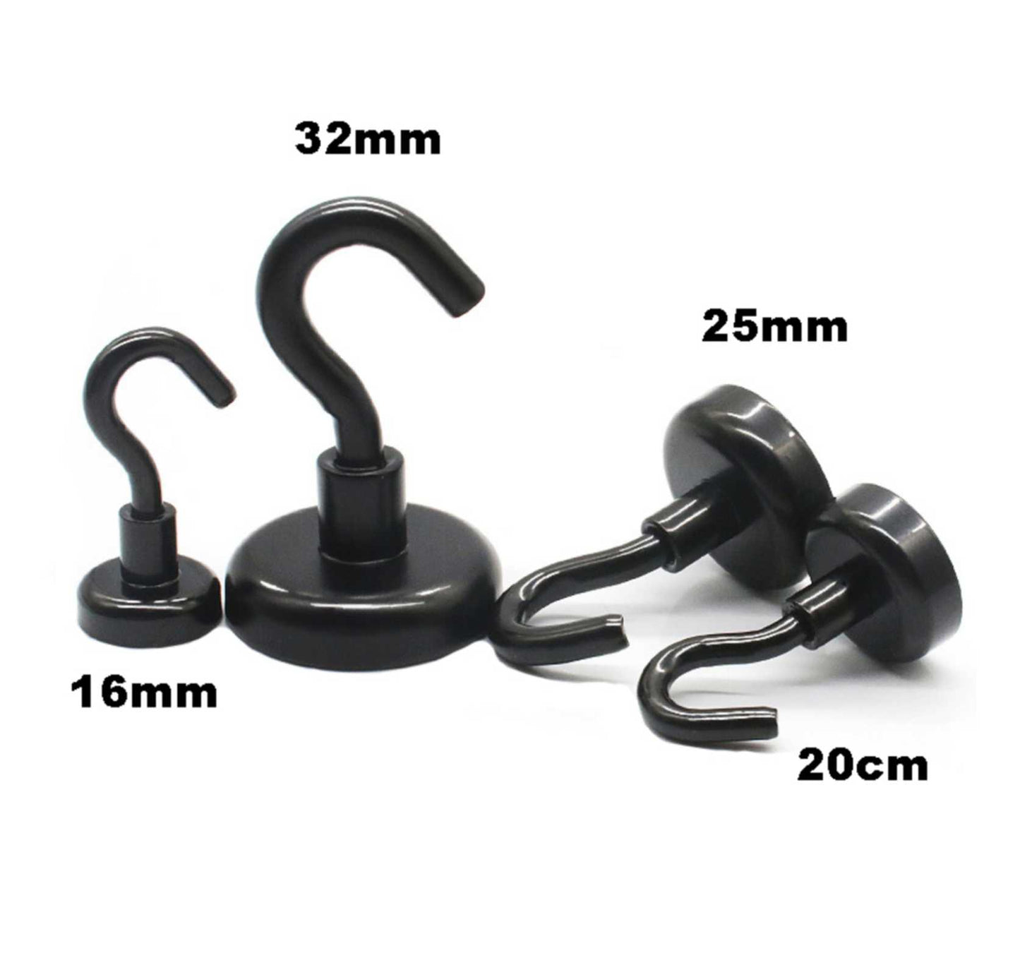 30pcs Magnetic Hook Black