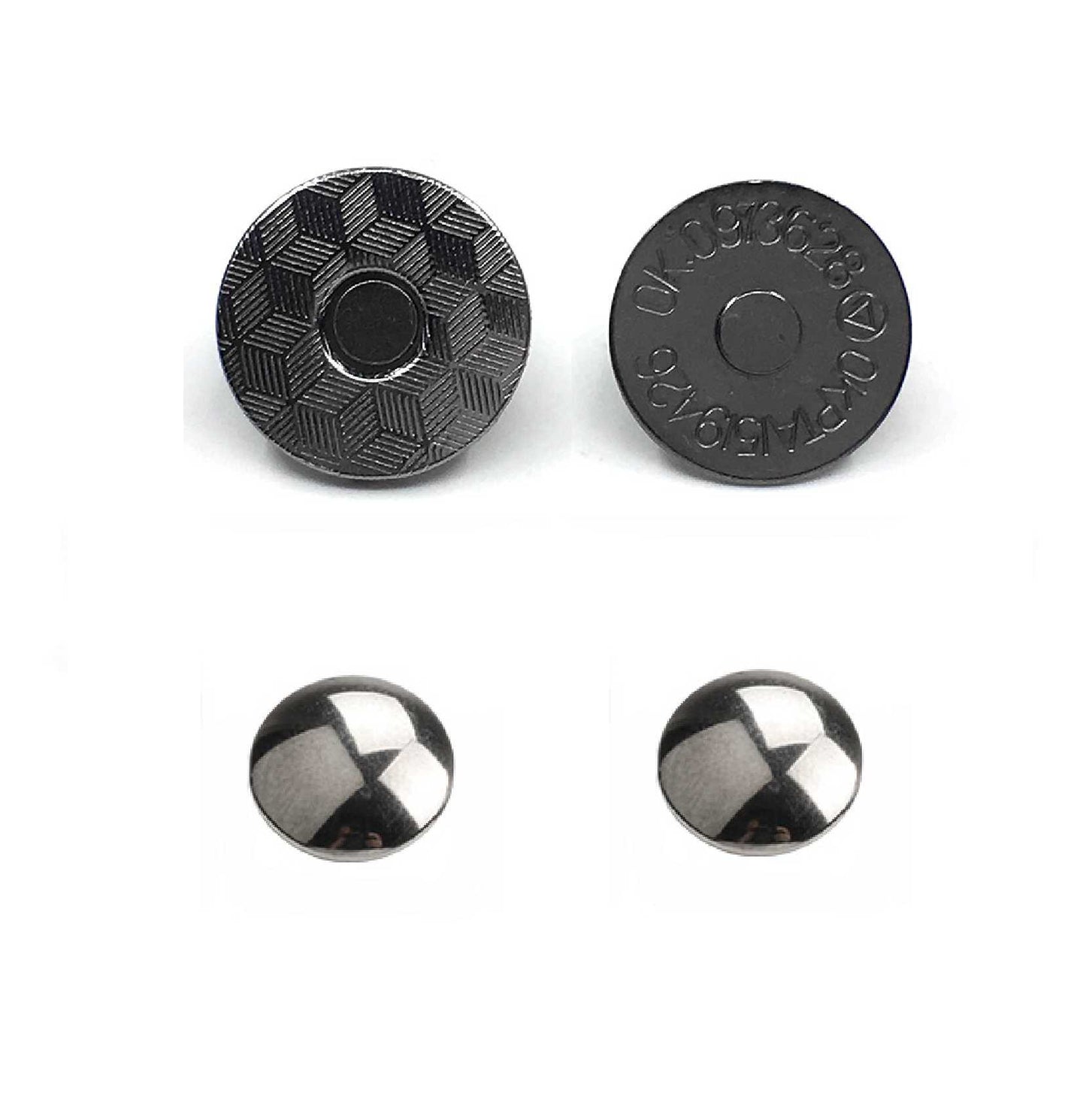 Gunmetal double rivet magnetic snap, magnetic button, metal button