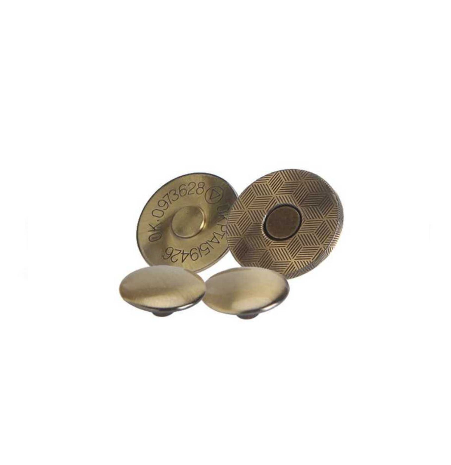 Brush antique brass double rivet magnetic snap, magnetic button, metal button