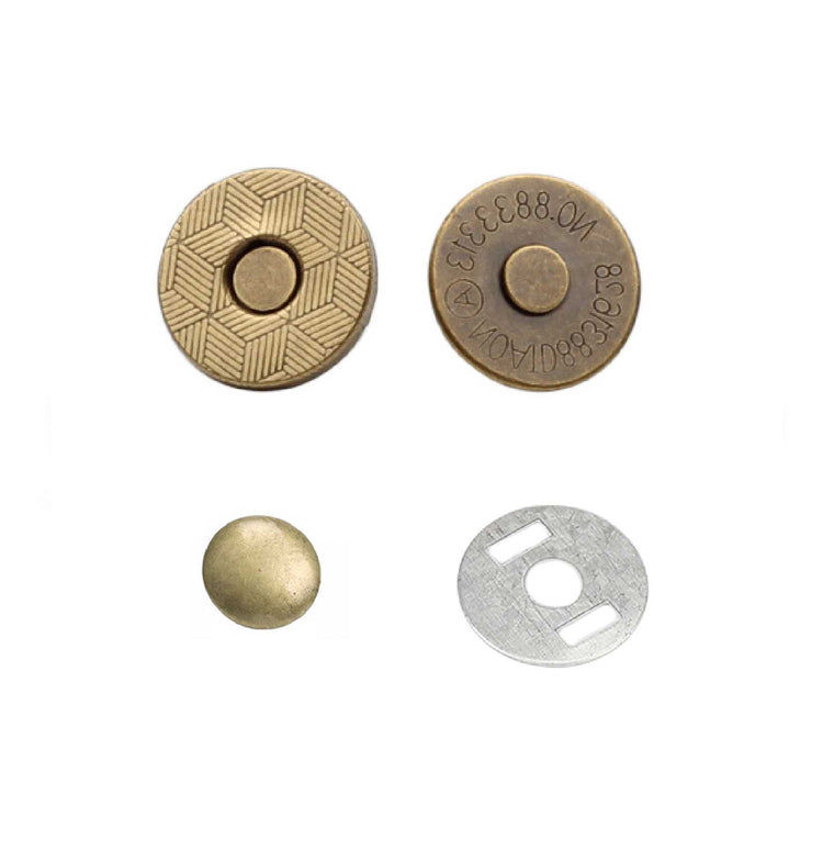 Antique brass color Single Rivet magnetic snap, magnetic button