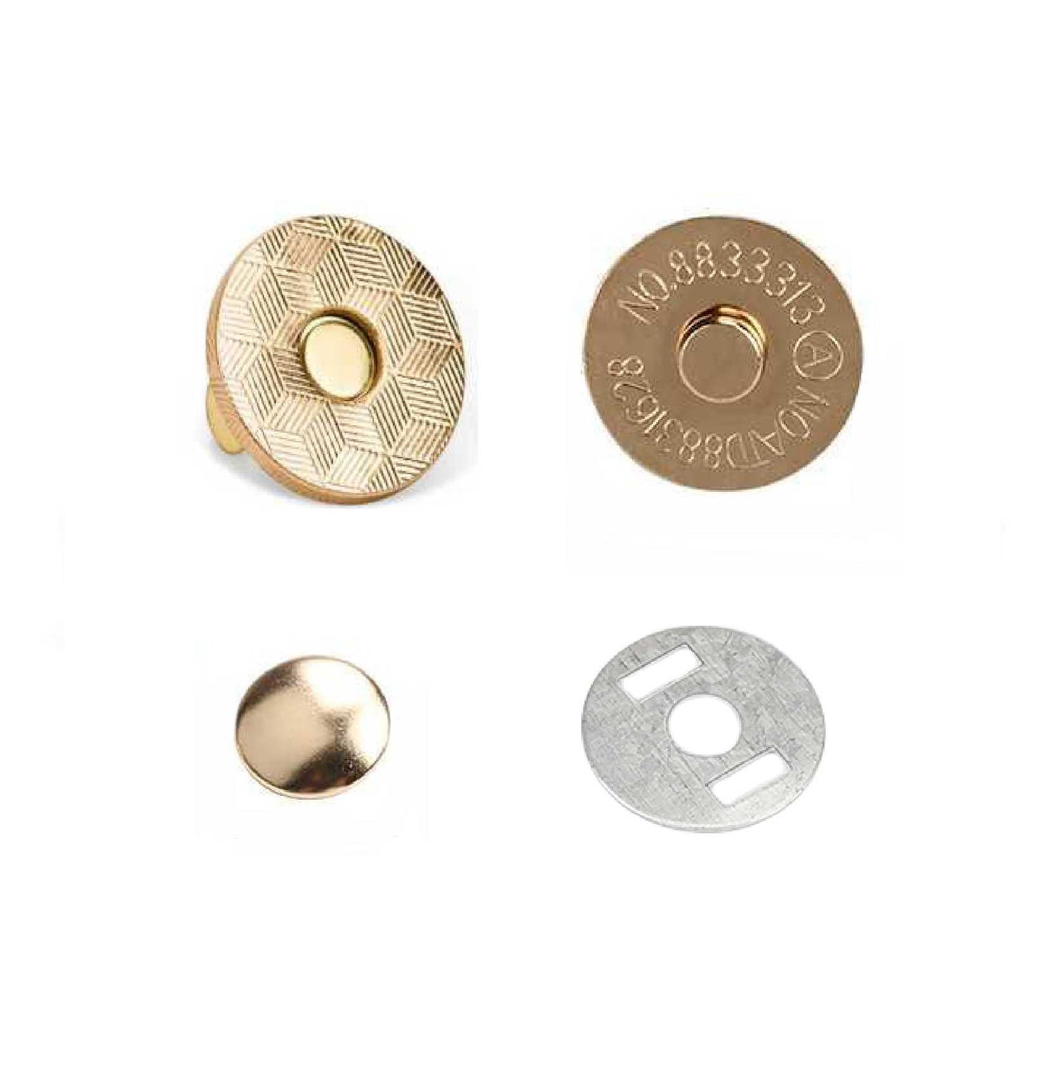 Gold color Single Rivet magnetic snap, magnetic button