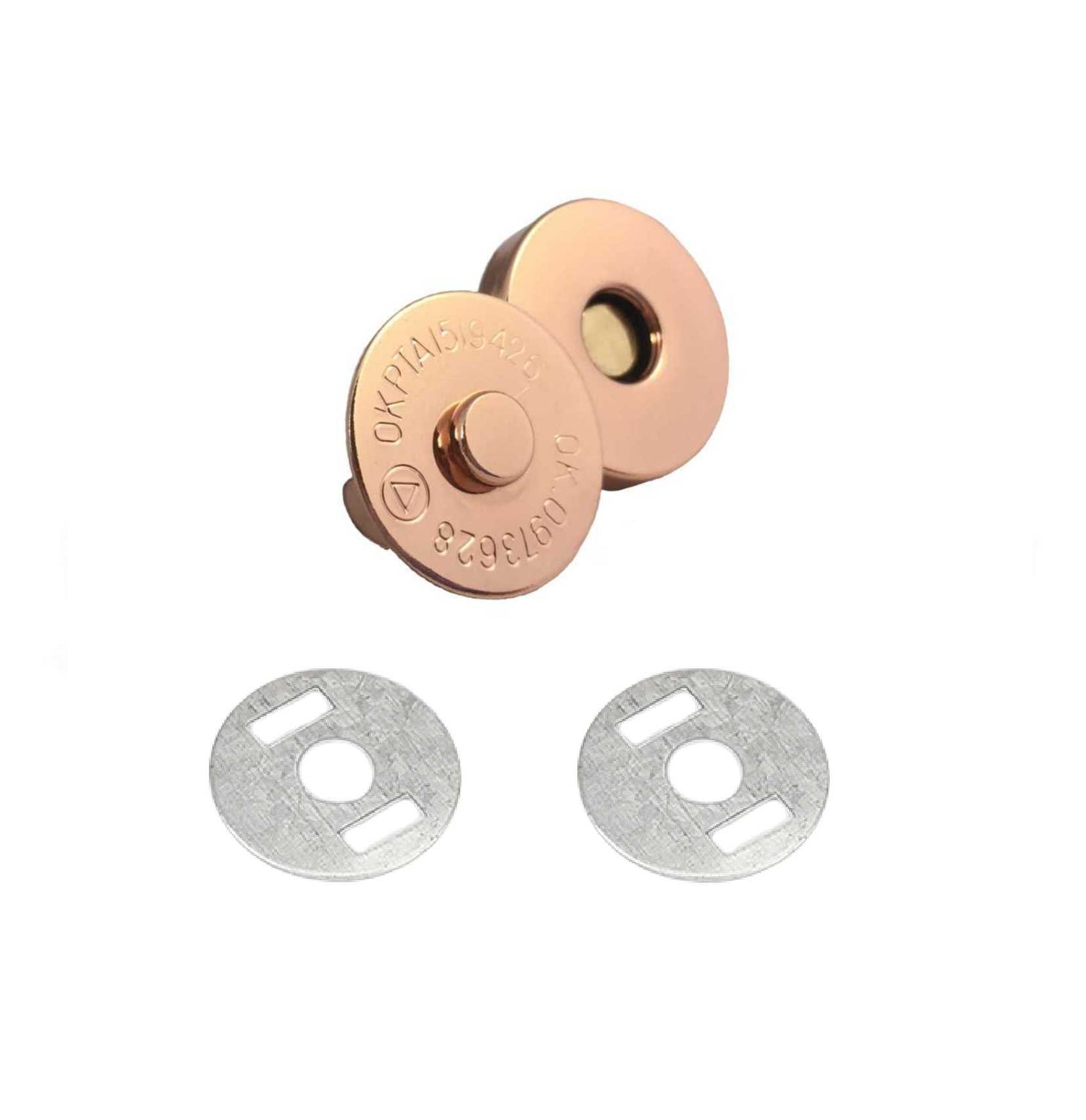14x2mm magnetic buttons in Rose Gold 