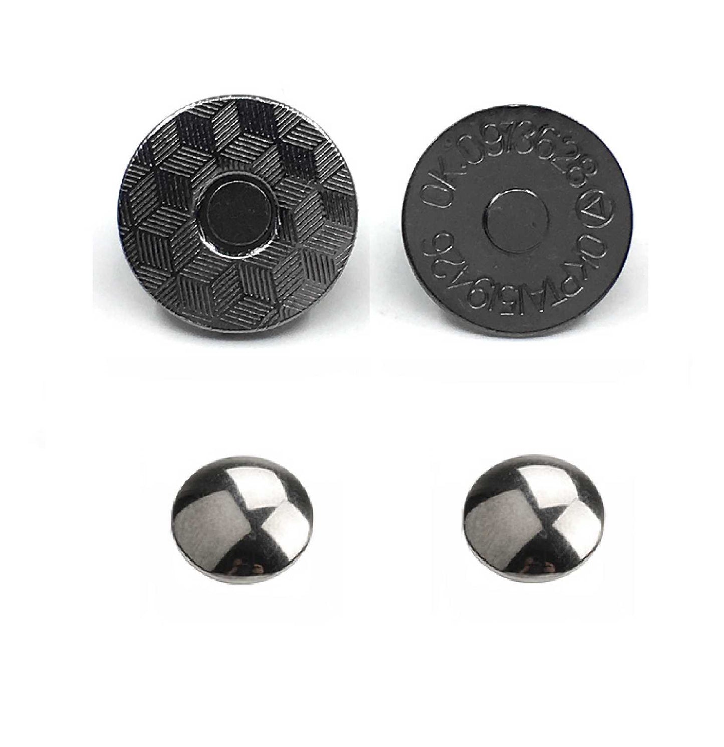 Gunmetal double rivet magnetic snap, magnetic button, metal button