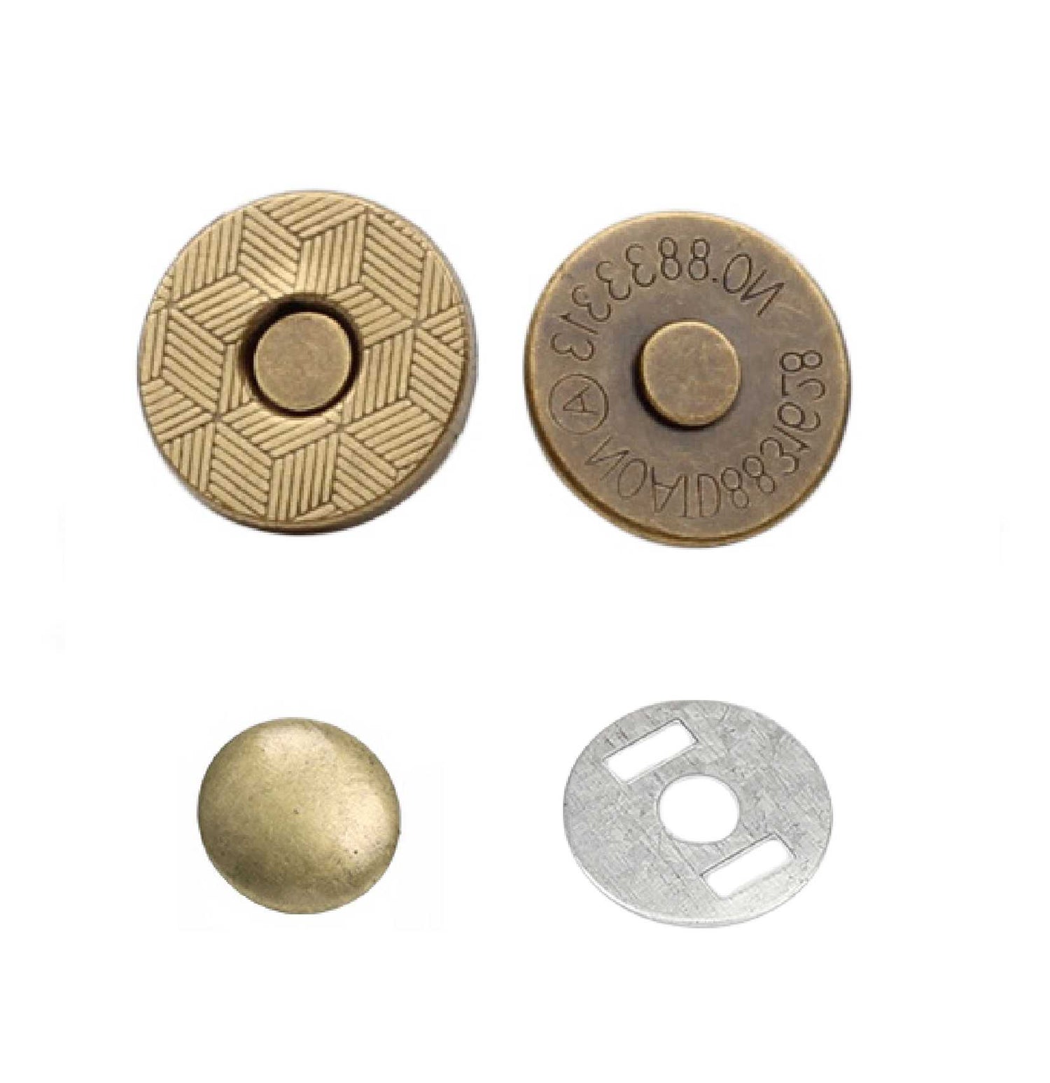 Antique brass color Single Rivet magnetic snap, magnetic button