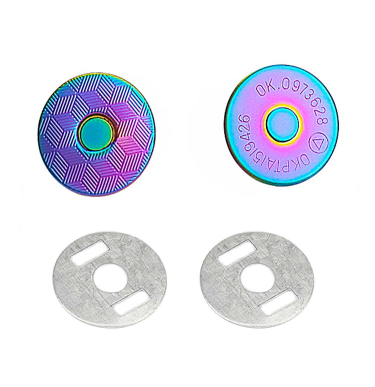 Rainbow magnetic snap, magnetic button, metal button