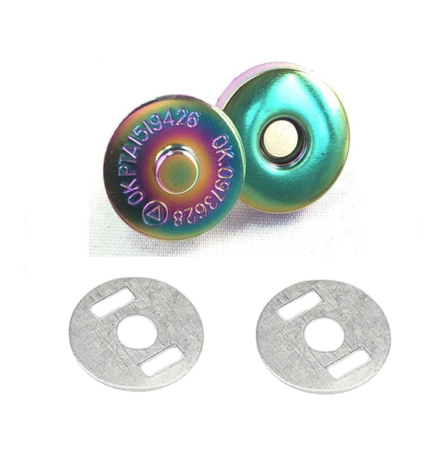 Rainbow magnetic snap, magnetic button, metal button