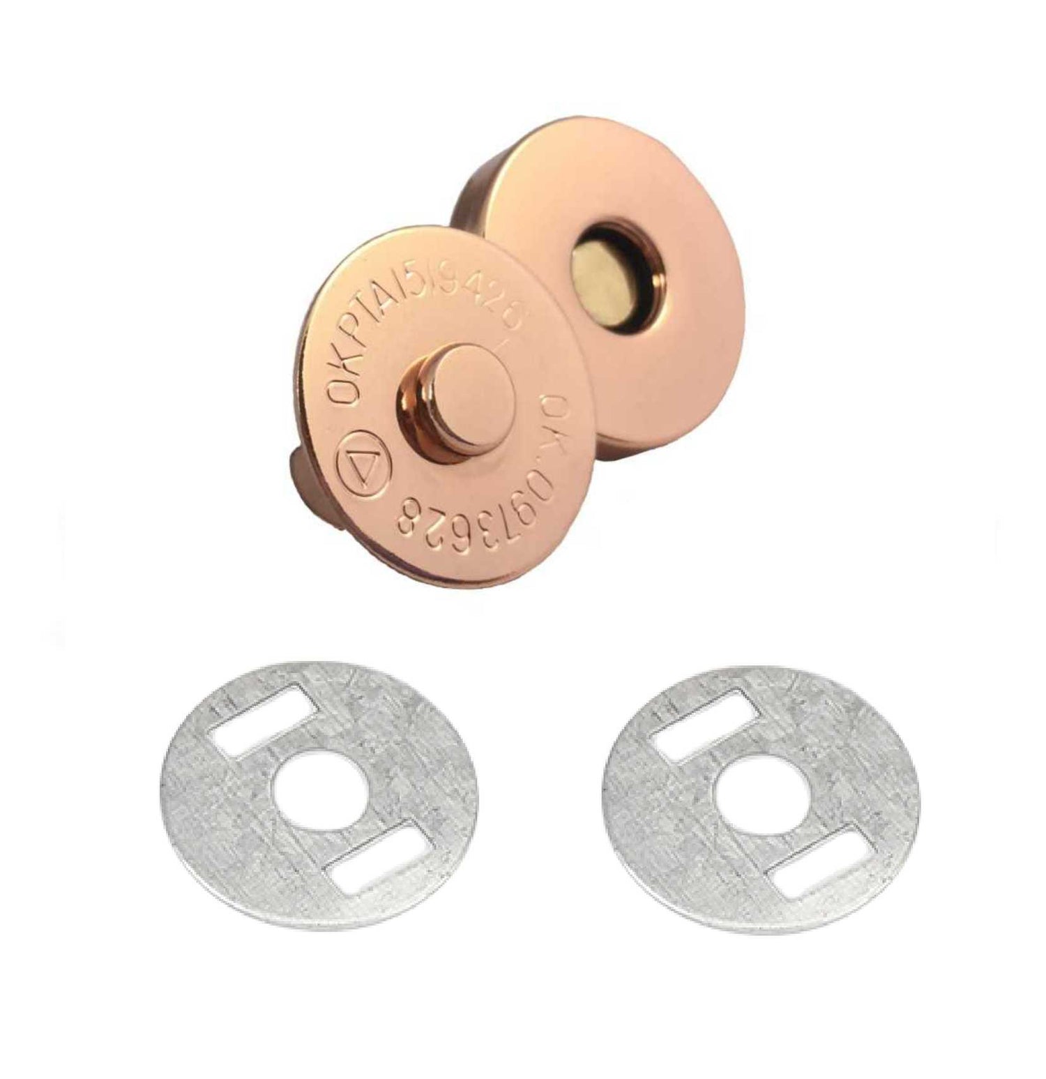 Rose gold magnetic snap, magnetic button, metal button